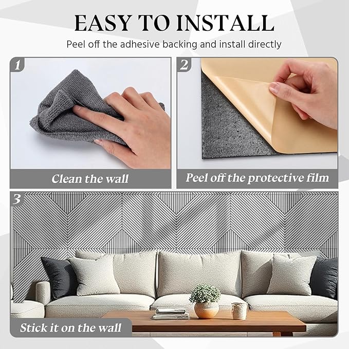 6 Pack Large Acoustical Wall Panels 23.6 x 23.6 Inches Acoustic Peel and Stick - Image 5