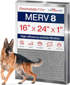 16x24x1 Electrostatic Air Filter, MERV 8, Reusable Furnace AC/HVAC Filter by LifeSupplyUSA