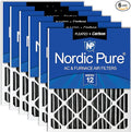 Nordic Pure 16x20x4 Pleated Air Filter MERV 12 Plus Carbon 6 Pack by NordicPure