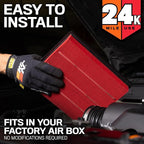 K&N Engine Air Filter: Extended Life 24, 000 Mile Replacement Air Filter: - Image 5