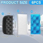 6 Pcs Aquarium Filters Bio Sponge Sets Compatible - Image 2