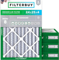 Filterbuy 24x25x4 Air Filter MERV 8 Essential Dust & Allergy Defense, by Filterbuy