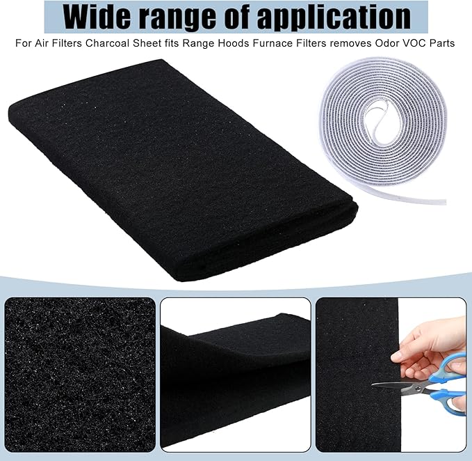 3 Pack Cut to Fit Carbon Pad Pre Filter Roll 16'' x 48'' - Image 3