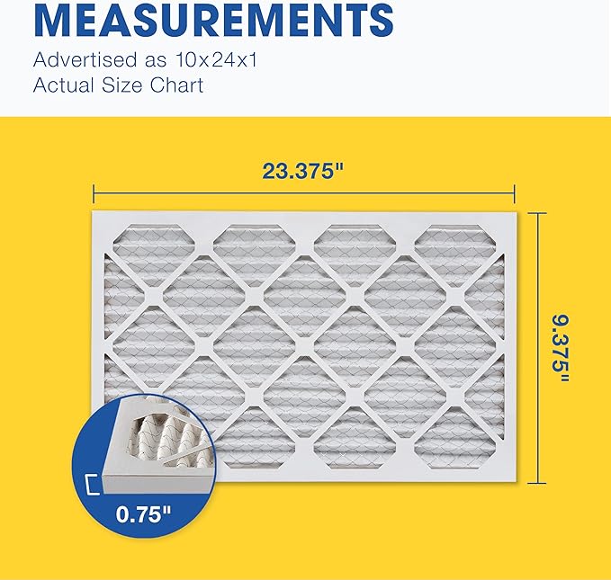 Aerostar 10x24x1 MERV 11 Pleated Air Filter, AC Furnace Air Filter, 6 Pack - Image 2