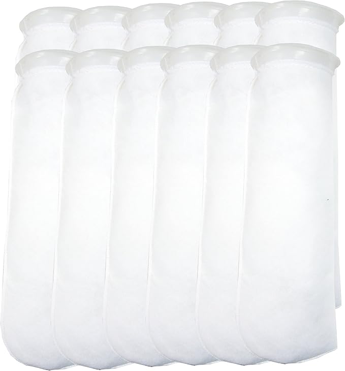 12 Pack - 4 Inch Ring Filter Socks 200 Micron - Aquarium Felt Filter Bags -4 by Encompass+All