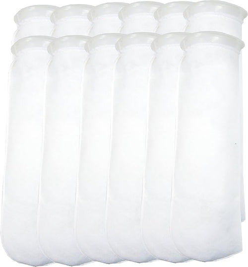 12 Pack - 4 Inch Ring Filter Socks 200 Micron - Aquarium Felt Filter Bags -4 by Encompass+All