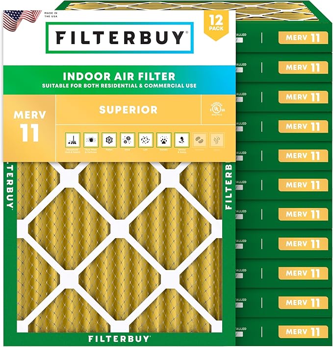 Filterbuy 15x20x2 Air Filter MERV 11 Superior Pet & Allergy Defense, by Filterbuy