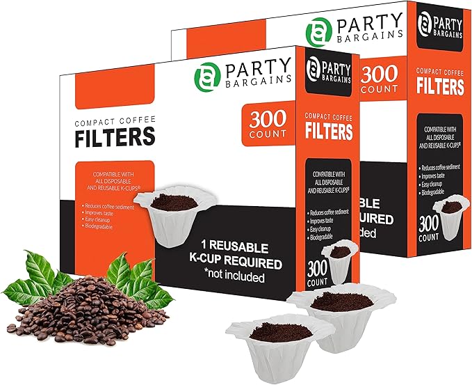 PARTY BARGAINS 600 Compact White Coffee Filter Liners – Disposable, Compatible by PARTYBARGAINS