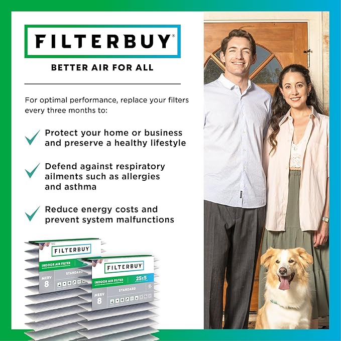 Filterbuy 25x5 Expandable Air Filter MERV 8 Dust Defense, Pleated Furnace Air - Image 7
