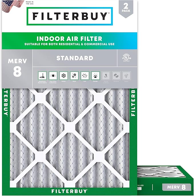 Filterbuy 10x17x2 Air Filter MERV 8 Essential Dust & Allergy Defense, by Filterbuy