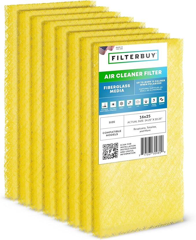 Filterbuy 16x25 Air Cleaner Filter Replacement Pads by Filterbuy