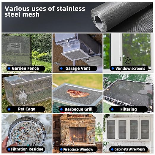20 Mesh 304 Stainless Steel Mesh Screen, Rust Free Woven Wire Mesh, Metal Mesh - Image 6