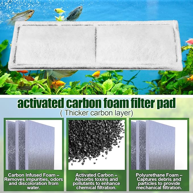Pangda 12 Pcs Carbon Filter Foam Pads and Foam Filters Compatible - Image 3