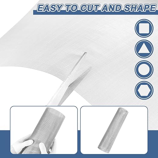 uxcell 150 Mesh 39" x 10" Woven Wire Mesh, 316 Stainless Steel Air Vent Filter - Image 4