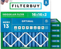 Filterbuy 16x16x2 Air Filter MERV 13 Optimal Smoke & Allergy Defense, by Filterbuy