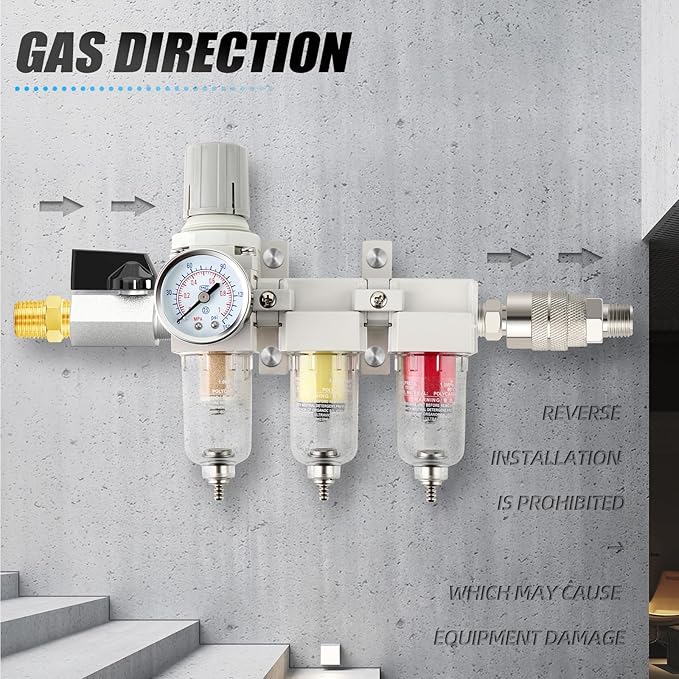 1/4" NPT 3 Stage Air Drying System, Coalescing Filter, Particulate Filter and - Image 3