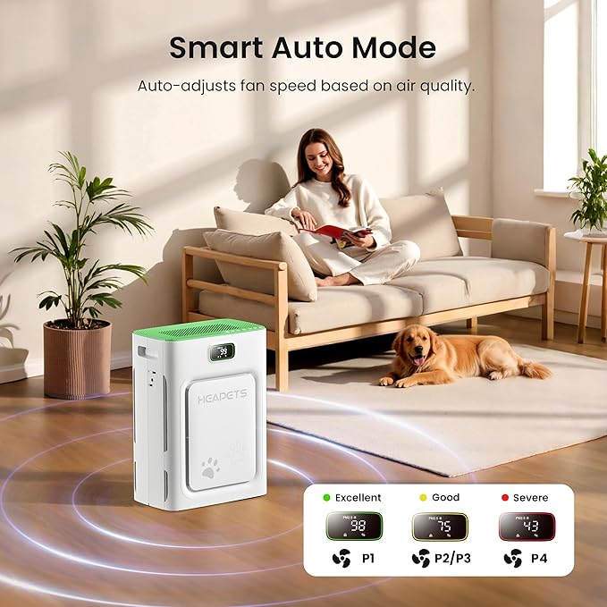 Pet Air Purifier for Home Large Room 2500 sq ft, H13 HEPA Washable Double-Sided - Image 7