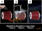 RED 3.5" 89 mm Inlet Cold Air INTAKE Cone Replacement Performance Washable - Image 5