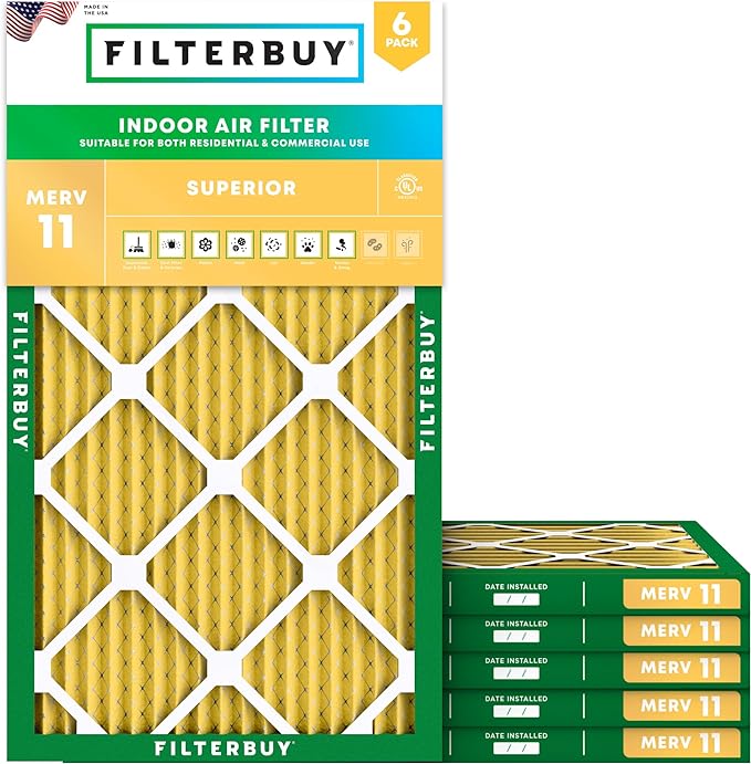 Filterbuy 14x28x1 Air Filter MERV 11 Superior Pet & Allergy Defense, by Filterbuy