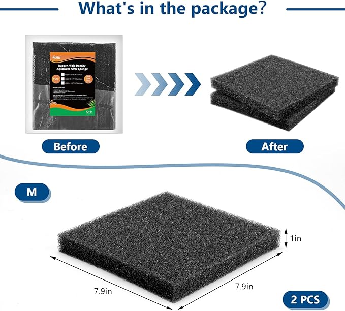hygger Aquarium Sponge Filter Pad, Filter Media Foam Sponges, Cut-to-Size Open - Image 6