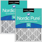 Nordic Pure 20x20x4 Pleated Air Filters MERV 14 Plus Carbon 2 Pack by NordicPure