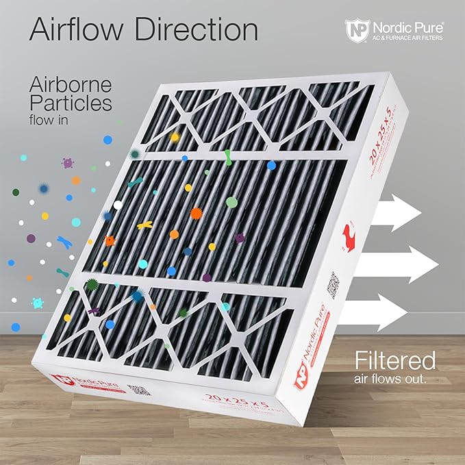 Nordic Pure 20x25x5 Lennox X6673 X6675 Replacement AC Filter MERV 10 + Carbon 4 - Image 8
