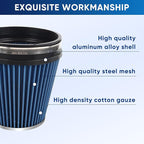 6" 152mm Cold Air Intake Filter Clamp-On Replacement High Flow Inlet Air Filter - Image 3