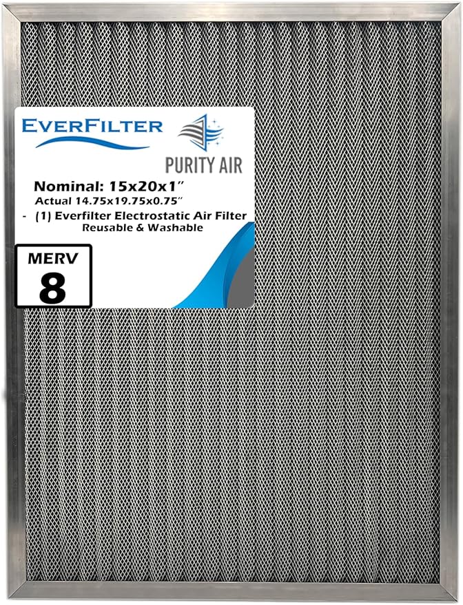 15x20x1 Electro-static Air Filter AC Furnace Filter, Reusable & Washable by PurityAir