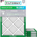 Filterbuy 16x20x1 Air Filter MERV 8 Essential Dust & Allergy Defense, by Filterbuy