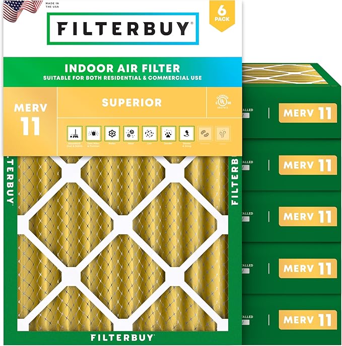 Filterbuy 8x14x4 Air Filter MERV 11 Superior Pet & Allergy Defense, by Filterbuy