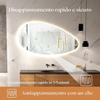 500 X800 mm Illuminated Backlit LED Bathroom Mirror, Wall Mounted Multifunction - Image 6