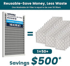 16x25x1 Air Filter-MERV 8, Washable & Reusable Electrostatic Filter, AC/HVAC - Image 2