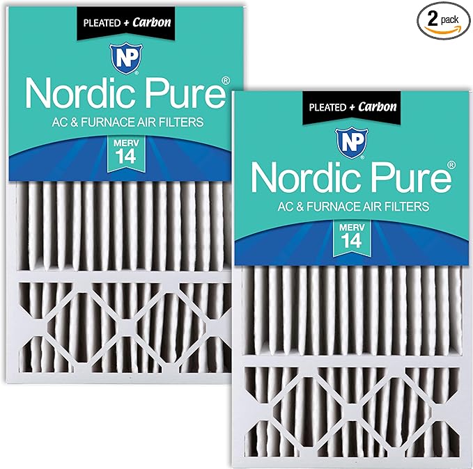 Nordic Pure 16x25x5 Honeywell Replacement Air Filters MERV 14 Plus Carbon 2 Pack by NordicPure