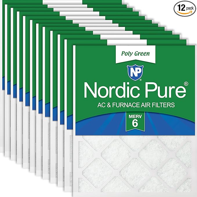 Nordic Pure 20x20x1 Poly Green MERV 6 AC Furnace Air Filters – Reduces Dust by NordicPure