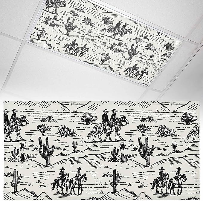 1 Pack Fluorescent Light Cover, Western Cowboys Light Covers by Unknown