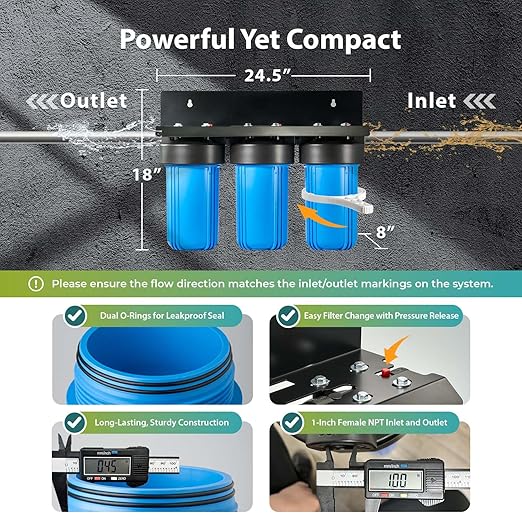iSpring WGB31B-KS Whole House Water Filter System, Chloramine, 3-Stage - Image 4