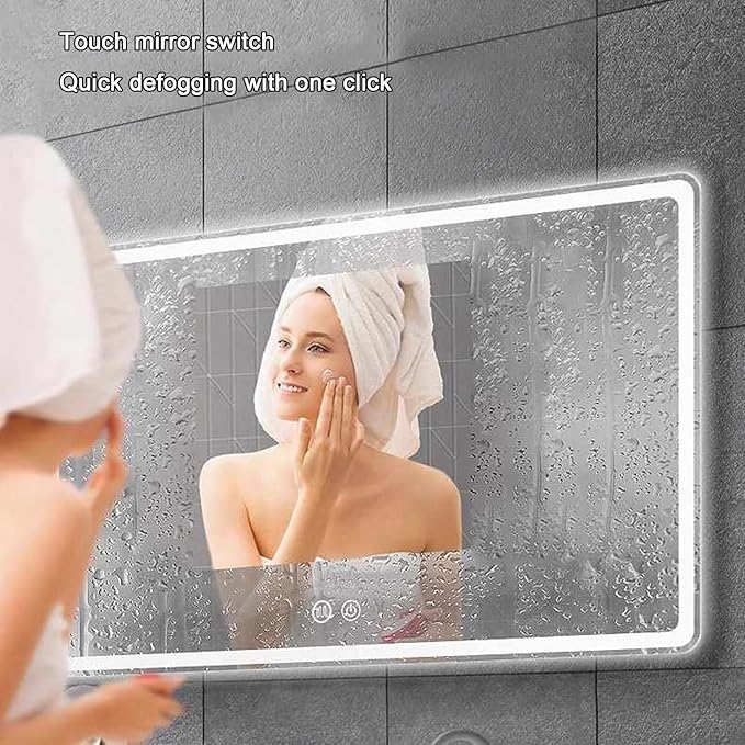 Smart Lighted Bathroom Mirror for Wall，Illuminated LED Bathroom Mirror，Lighted - Image 6