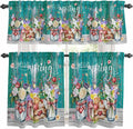 Kitchen Curtains Tiers and Valance Set of 3, Spring Flowers Light Filtering by Anzona
