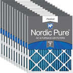 Nordic Pure 16x25x1 Pleated MERV 7 Air Filters 12 Pack by NordicPure