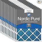 Nordic Pure 16x16x1 Pleated MERV 7 Air Filters 12 Pack by NordicPure