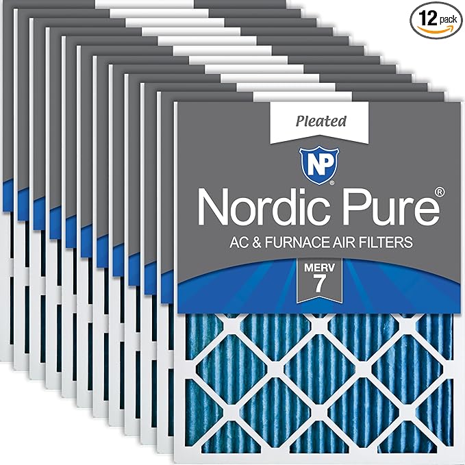Nordic Pure 18x24x1 Pleated MERV 7 Air Filters 12 Pack by NordicPure