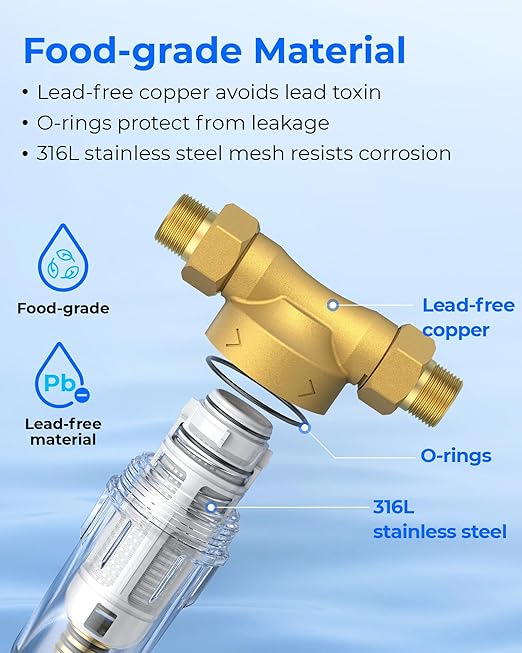 Waterdrop Spin Down Sediment Filter, Backwash Whole House Water Filter System - Image 9