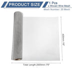 uxcell 20 Mesh 79" x 16" Woven Wire Mesh, 304 Stainless Steel Air Vent Filter - Image 2