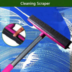 Multifunctional Broom, Telescopic Carpet Rake Rubber Pp 12.6in Brush Easy Wash - Image 3
