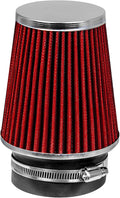 RED 3.5" 89 mm Inlet Narrow Air Cone Replacement Performance Washable Clamp-On by RtunesRacing