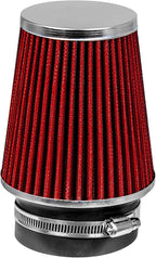 RED 3.5" 89 mm Inlet Narrow Air Cone Replacement Performance Washable Clamp-On by RtunesRacing