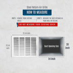 Fits 24x20 Duct Opening | Steel Return Air Grille by Handua | Vent Cover Grill - Image 3