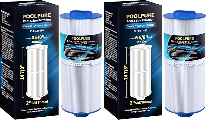 POOLPURE PLF6CH-960 Spa Filter Replaces PJW60TL-F2S, Jacuzzi Filters J-300 by POOLPURE