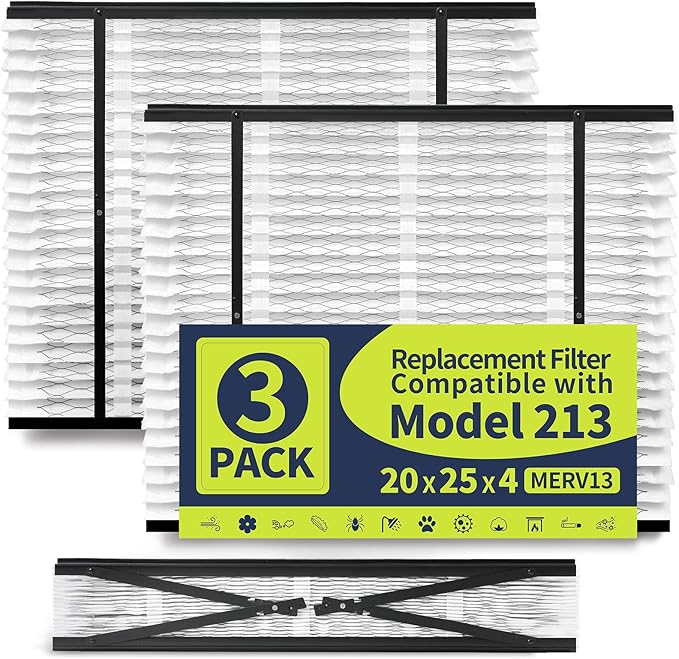 IYOUYA 3 Pack 213 Replacement Filter Compatible by WholeHouseFurnaceFilter