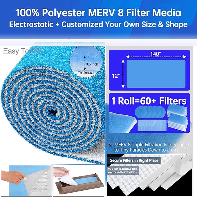 Air Vent Filters, MERV 8 Triple Electrostatic Vent Filter - Image 2